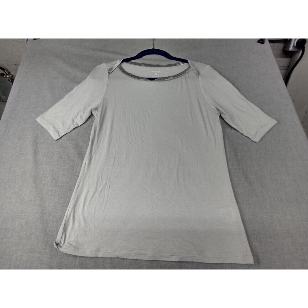 George Women's Light Gray Round Neck Tunic Top Oversized Half Sleeve S/CH USED